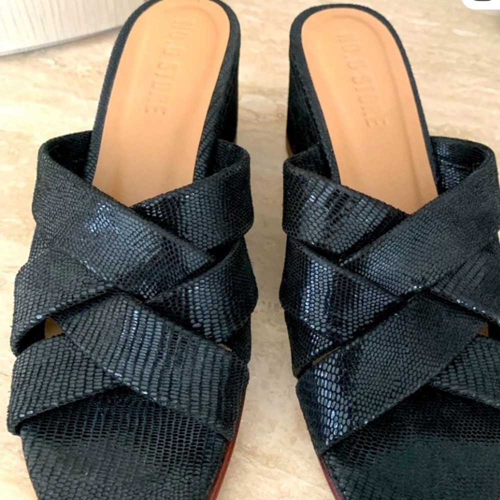 No 6 Orlando Woven Wedge Slides Size 6